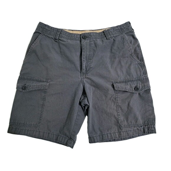 Izod Cargo Shorts Mens 32 Gray Safari Utility Pockets Outdoor Work Ripstop Fish - Picture 1 of 9